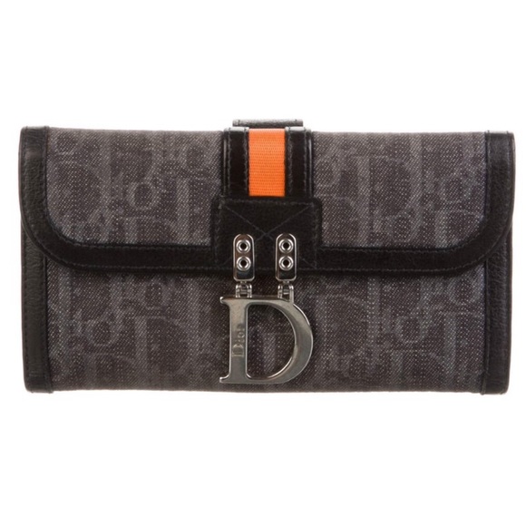 Authentic Vintage Christian Dior Canvas with Leather trim Continental Wallet - Picture 2 of 12